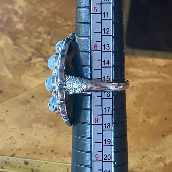 Genuine White Buffalo Sterling Silver Southwestern Ring Size 7 - Picture 8 of 9